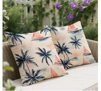Housse Coussin 70x70 Rose Automne Coussin Usine Motif, Decoration Maison Housse Oreiller, Lin Coussins Exterieur Impermeable, Taie Oreiller de Canapé Coussincarré Lot de 2 pour Salon Chambres w-275