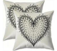 Housse Coussin 70x70cm Lot de 2 Coussins Décoratifs Motif Géométrique Noir Housse Coussin Double Face Impermé avec Fermeture éclair Invisible,Lot de Coussins Canapé de Velours pour Salon Chambre-B294