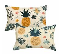 Housse Coussin 70x90 cm Beige Coussin Exterieur Impermeable Lin Taie Oreiller avec Fermeture Éclair Invisible Lot de 2 Usine Cushion Covers Rectangulaire pour Jardin Terrasse Decoration Maison 2m-359