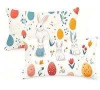 Housse Coussin 70x90 cm Grand Coussin Pâques RectangulaireTaie Oreiller Lapin Velour Respirable et Durable Taie d'oreiller 70 x 90 ,Fermeture à Glissière Invisible,Automne Decor Maison Canapé EM-1484