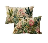 Housse Coussin 70x90 Usine Motif Impermeable Housse Coussin Vert Lin Taie d'oreiller Rectangulaire Decoration Taie d'oreiller Lot de 2 pour Lit Maison Salon Chambre Chambre Exterieur Jardin L-18