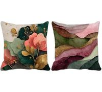 Housse Coussin 75x75 Rose Coussin Exterieur Impermeable Doux Lot de 2, Nordique Cushion Covers pour Decoration Salon Chambre Canape Decoration Salon Eté Exterieur Jardin Terrasse Taie Oreiller -7053r