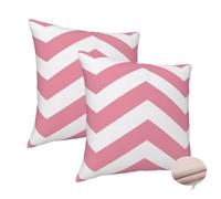 Housse Coussin 80x80 cm 2 Pièces Housse de Coussin Rose Coussin Decoratif Canape, Carré Housse Coussin Rayures Coussin Canapé Taie D'Oreiller, pour Chaise, Maison, Cadeaux, Toutes les saisons -J76