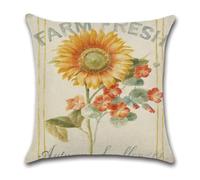 Housse Coussin 80x80 Feuilles Vertes De Tournesol Taie Oreiller Canape Salon Lin Carré Chambre Chaise Housse Coussin Exterieur Jardin Automobile Coussins Décoratifs