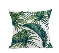 Housse Coussin 80x80 Feuilles Vertes Foncées Taie Oreiller Canape Salon Lin Carré Chambre Chaise Housse Coussin Exterieur Jardin Automobile Coussins Décoratifs