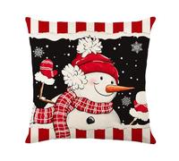 Housse Coussin 80x80 Noir Homme De Neige Taie Oreiller Canape Salon Lin Carré Chambre Chaise Housse Coussin Exterieur Jardin Automobile Coussins Décoratifs