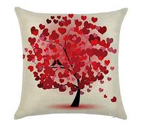 Housse Coussin Anti Acarien Taie d'oreiller Vision Arbre d'amour Soie Housses De Coussin Housse De Coussin Exterieur Taie d'oreiller Décoration De Canapé Rouge 16X16 inches