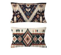Housse Coussin Automne 30x50cm Housse Coussin Crème Oreiller Lin Coussins de Jardin Bohême Taie Oreiller avec Fermeture éclair Invisible pour Hiver Noël Canapé Balcon Extérieur,Cadeau,Lot de 2 md-262