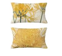 Housse Coussin Automne 30x50cm Housse Coussin Fleur Oreiller Velours Coussins de Jardin Crème Taie Oreiller avec Fermeture éclair Invisible Hiver Noël Canapé Balcon Extérieur,Cadeau,Lot de 2 md-240