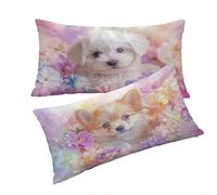 Housse Coussin Beige Taie Oreiller 50x80cm Animal Housse de Coussin Taie d'oreiller Decoratif Velours Taie Oreiller Lot de 2 Fermeture éclair Invisible Lavable Decoration Maison Cadeau Femme T0T294