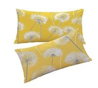 Housse Coussin Beige Taie Oreiller 70x90cm Fleurs Housse de Coussin Taie d'oreiller Decoratif Lin Taie Oreiller Lot de 2 Fermeture éclair Invisible Lavable pour Decoration Maison Cadeau Femme T0T933