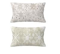 Housse Coussin Blanc Housse Coussin Automne 40x60cm Lot de 2 Taie Oreiller Flocon De Neige Coussins de Jardin Lin Oreiller Double Sided Printing Balcon Salon Chambre Hiver Halloween Décoration md-583