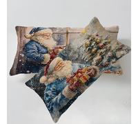 Housse Coussin Bleu Marine Taie Oreiller 40 x 60cm NoëL Taie D'oreiller Housse de Coussin Decoratif Velours Taie Oreiller Lot de 2 Fermeture éclair Invisible Lavable Pour Décoration Intérieure C0C1125