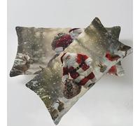 Housse Coussin Bordeaux Taie Oreiller 70 x 90cm NoëL Taie d'oreiller Housse de Coussin Decoratif Velours Taie Oreiller Lot de 2 Fermeture éclair Invisible Lavable pour Décoration Intérieure C0C834