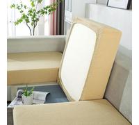 Housse Coussin Canapé Extensible, Housse De Coussin Canapé Antidérapant Universelle, Housses de Remplacement pour Individuel,Beige,Large Quadruple