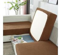 Housse Coussin Canapé Extensible, Housse De Coussin Canapé Antidérapant Universelle, Housses de Remplacement pour Individuel,Light Brown,Quadruple