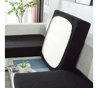 Housse Coussin Canapé Extensible, Housse De Coussin Canapé Antidérapant Universelle, Housses de Remplacement pour Individuel,Noir,Large Quadruple