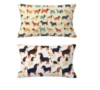 Housse Coussin Chien Housse Coussin Automne 30x50cm Lot de 2 Taie Oreiller Crème Coussins de Jardin Velours Oreiller Double Sided Printing pour Balcon Salon Chambre Hiver Halloween Décoration md-223