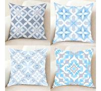 Housse Coussin Couleur œUf De Canard Coussin Canape 75x75 cm Lot de 4, Super Doux Taie Oreiller ModèLe Taies d'Oreillers Double Face à Motif pour Decoration Maison, Cadeau Femme -bby2501104