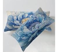 Housse Coussin Couleur œUf De Canard Taie Oreiller 40 x 60cm Fleurs Taie d'oreiller Housse de Coussin Decoratif Velours Taie Oreiller Lot de 2 Fermeture éclair Invisible Décoration Intérieure C0C1113