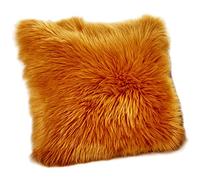 Housse Coussin de Canapé Fausse Fourrure Deluxe Decoration canapé Maison Chambre Lit Super Doux Peluche Taie d'oreiller,Chameau,40 * 40CM