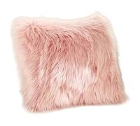 Housse Coussin de Canapé Fausse Fourrure Deluxe Decoration canapé Maison Chambre Lit Super Doux Peluche Taie d'oreiller,Rose 1,40 * 40CM
