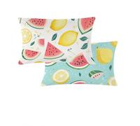 Housse Coussin Exterieur 40x60cm Rouge Coussins Exterieur Impermeable Jaune Lot de 2 Velours Decoration Taie Oreiller Conception d'impression Recto Verso pour Chambre Lit Salon Canapé Decoratif T778