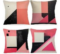 Housse Coussin Exterieur 60x60cm, Que Dire des Grilles GéOméTriques Jardin Coussins Canape Decoration Lot de 4, Housse Coussin Carré Velours, S'applique à Decor pour Chambre, Canapé, Chaise, Lit 277