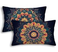 Housse Coussin Exterieur Imperméable 40x60 Lot de 2 Housse de Coussin Mandala Rectangulaire Taie Oreiller Nordique en Lin Imperméable pour Jardin Taie d'oreiller Extérieur pour Sofa Jardin Patio -7454