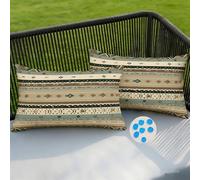 Housse Coussin Exterieur Impermeable 40x70 cm Lot de 2 Rétro Housses de Coussin Décoratif Housse de Coussins Rayures Canape Taie D'Oreiller pour Salon Chambre Patio Jardin Extérieur Décoration -SC195