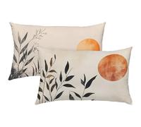 Housse Coussin Exterieur Impermeable, Coucher de soleil Housse Coussin Simplicité Taie Oreiller 40x70 Lot de 2 Double Face Impression Lin Taie d'oreiller Fermeture Eclair Caché Decoration, Model508