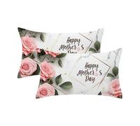 Housse Coussin Exterieur Impermeable,Fête des Mères Housse Coussin 50x60 Lot de 2,Rectangulaire Taie Oreiller Velours avec Fermeture Éclair Invisible,Exterieur Decoration,Cadeau Femme,Fleur,Model1120