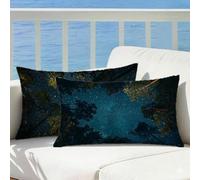 Housse Coussin Exterieur Impermeable Forêt, Ciel étoilé Taie d'oreiller 40x70 Lot de 2 Velours, Coussin Decoratif Impression Double Face avec Fermeture Eclair Caché pour Salon de Jardin Maison, Cod741