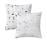 Housse Coussin Exterieur Impermeable Géométrie Housse de Coussin 40 x 40 Simple Lot de 2, Taie d Oreiller Salon de Jardin Exterieur, Carré Taie Oreiller Impermeable Lin pour Decor Maison Cadeau -2721