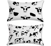 Housse Coussin Exterieur Impermeable Noir Blanc Protege Oreiller 40x80cm Lin Lot de 2 Bœuf Housse Assise Salon de Jardin Coussins Exterieures Imperméable Coussin Canapé lit Taies d'oreillers u-15985