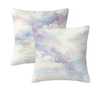 Housse Coussin Exterieur Impermeable Simple Housse de Coussin 40 x 40 Rétro Lot de 2, Taie d Oreiller Salon de Jardin Exterieur, Carré Taie Oreiller Impermeable Lin pour Decoration Maison Cadeau -2651