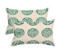 Housse Coussin Exterieur Impermeable, Taie Oreiller 40x60 Lot de 2, Rectangulaire Housse de Coussin Beige, Lin Taies D'oreillers Maroc pour Balcon Jardin Patio Decoration Salon, Cadeau Femme -3164