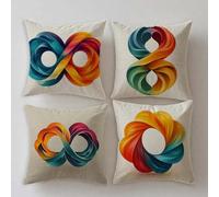 Housse Coussin Exterieur La Couleur Violette Housse Coussin 30x30cm Imperméable Salon de Jardin Exterieur Carré pour Lin Double Sided Printing Taie Oreiller Orange Decoration Canapé,Lot de 4 S946