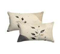Housse Coussin Exterieur Lot de 2 Housse de Coussin 40x60 Beige Taie Oreiller 40x60 Décoratifs Motif Simple en Lin Imperméable pour Jardin Chaise Taie d'oreiller Extérieur pour Canapé Lit Jardin -6912