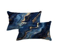 Housse Coussin Exterieur Lot de 2 Housse de Coussin 40x60 Bleu Taie Oreiller 40x60 Décoratifs Motif Marbre en Lin Imperméable pour Jardin Chaise Taie d'oreiller Extérieur pour Canapé Lit Jardin, -6802