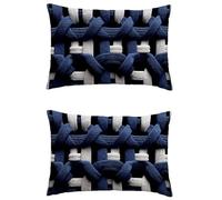 Housse Coussin Exterieur Marine Housse de Coussin 50x60cm Rectangulaire Lin Impermeable Taie Oreiller Double Sided Printing Ligne Decoration Maison Pillow Case pour Automne Patio Jardin Cadeau l-m365