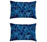 Housse Coussin Exterieur Marine Housse de Coussin 50x60cm Rectangulaire Lin Impermeable Taie Oreiller Double Sided Printing Géométrie Decoration Maison Pillow Case pour Automne Patio Cadeau l-m331