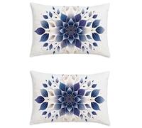 Housse Coussin Exterieur Marine Housse de Coussin 50x60cm Rectangulaire Lin Impermeable Taie Oreiller Double Sided Printing Violet Decoration Maison Pillow Case pour Automne Patio Jardin Cadeau l-m370