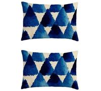Housse Coussin Exterieur Noir Housse de Coussin 50x60cm Rectangulaire Lin Impermeable Taie Oreiller Double Sided Printing Bleu Decoration Maison Pillow Case pour Automne Patio Jardin Cadeau l-m393