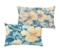 Housse Coussin Fleur 60x90 cm Grande Coussin Exterieur Impermeable Velours Taie Oreiller avec Fermeture à Glissière Invisible, Lot de 2 Jaune Cushion Covers Décoratifs de pour Jardin Patio 1B-77