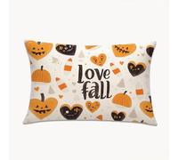 Housse Coussin Halloween Taie Oreiller Automne Housse de Coussin 60 x 90 cm Motif Impression Recto Verso avec Fermeture éclair Invisible, Décoratives Velours Protege Oreiller pour Lit Salon 2Y-734