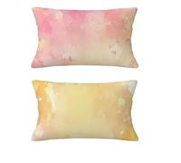 Housse Coussin Jaune Housse Coussin Automne 40x70cm Lot de 2 Taie Oreiller Pente Coussins de Jardin Lin Oreiller Double Sided Printing Balcon Terrasse Salon Chambre Hiver Halloween Décoration md-429