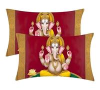 Housse Coussin Les dieux indiens Lot de 2 Oreillers Rectangulaires 50x100 cm- Velours Taie D'oreiller, Décoration D'intérieur et D'extérieur - pour Maison Bureau Fauteuil avec Fermeture Invisible J972