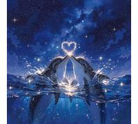 Housse Coussin Lot de 2, 50x50cm, Housse de Coussin Exterieur, Coussin Decoratif Salon Canape, Couch Pillow, Outdoor Balcony Garden Pillow Cushion, Mattress, Dauphins De Mer, CZ4J-124