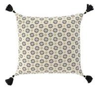 Housse coussin pompons 40 x 40 cm coton imprimé or Floreor Imprimé G